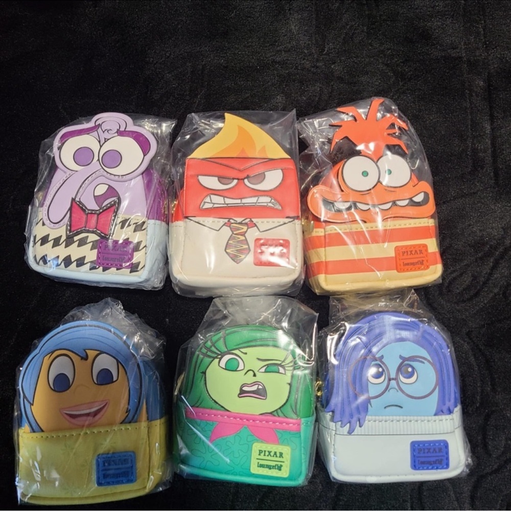 Loungefly Inside Out 2 Bag Charm Keychain Complete Set - Picture 5 of 5